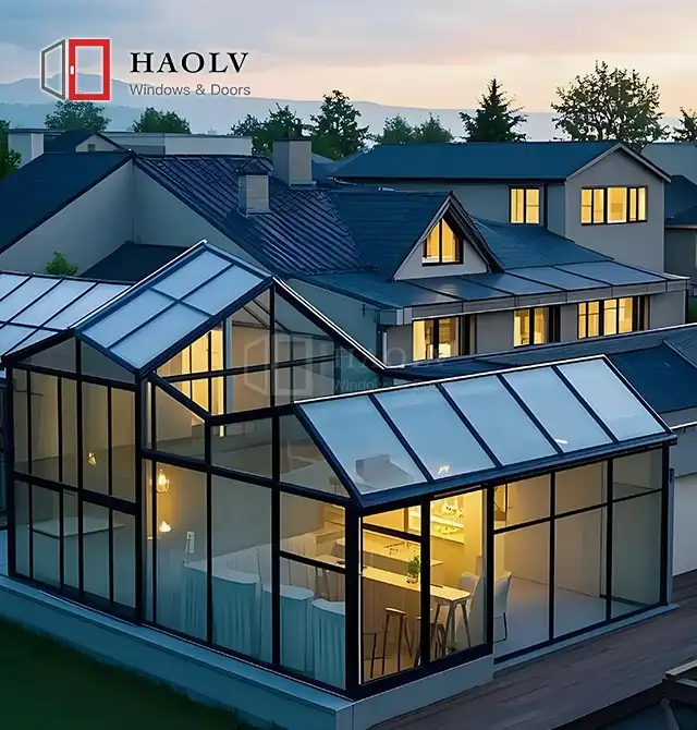 Aluminium glass conservatory